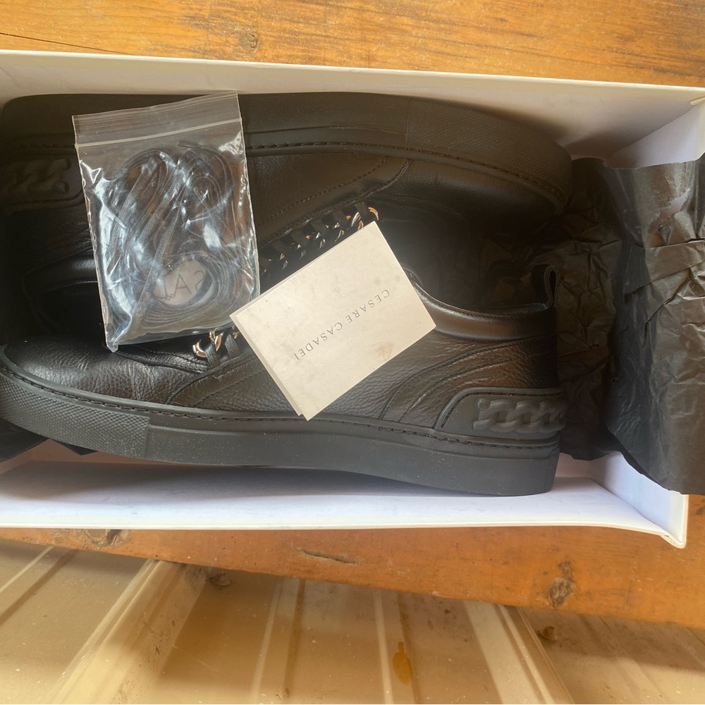 Casual Black Leather Sneakers for Men